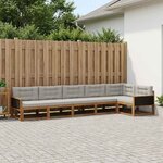 vidaXL Ensemble de canapés d'extérieur 6 Pièces Naturel et Gris clair