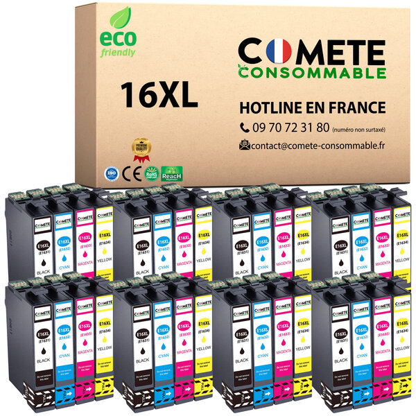 16XL - 32 cartouches d'encre compatibles pour Epson 16 XL - COMETE