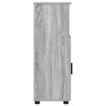 vidaXL Cabinet de salle de bain avec porte Gris Sonoma 30 x 35 x 95 cm