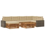 vidaXL Ensemble de canapés d'extérieur 7 Pièces Naturel et Beige