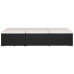vidaXL Chaise longue convertible avec coussin Résine tressée Noir