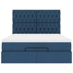 VidaXL Cadre de lit ottoman avec matelas bleu 140x190 cm tissu