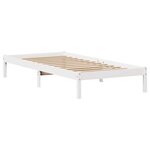 vidaXL Lit bibliothèque sans matelas blanc 100x200 cm bois pin massif