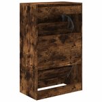 vidaXL Armoire à chaussures chêne fumé 60x34x96 5 cm bois d'ingénierie