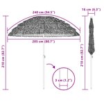 vidaXL Parasol de plage Marron Ø 206 x 209.5 cm Acier