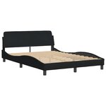 vidaXL Cadre de lit sans matelas Hanko noir 140x190 cm tissu