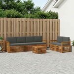 vidaXL Ensemble de canapés d'extérieur 7 Pièces Naturel et Anthracite