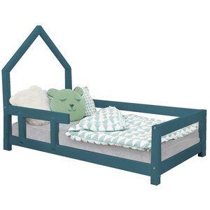 Lit cabane enfant POPPI 140 x 200 vert pétrole 2