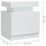 vidaXL Table de chevet Blanc brillant 45x35x52 cm Bois d'ingénierie