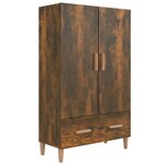 vidaXL Buffet haut Chêne fumé 70x31x115 cm Bois d'ingénierie