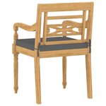 vidaXL Chaises Batavia lot de 6 avec coussins Bois de teck solide