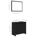 vidaXL Ensemble de meubles de salle de bain Noir Aggloméré