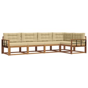 vidaXL Ensemble de canapés d'extérieur 5 Pièces Naturel et Beige