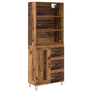 vidaXL Haut Armoire Bois ancien 69 5 x 34 x 180 cm Bois d'ingénierie