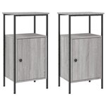 vidaXL Tables de chevet 2 Pièces sonoma gris 41x31x80cm bois d'ingénierie