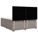 vidaXL Sommier à lattes de lit avec matelas Taupe 200x200 cm Tissu