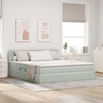 vidaXL Lit avec rangement et LED Gris clair 180 x 200 cm Velours