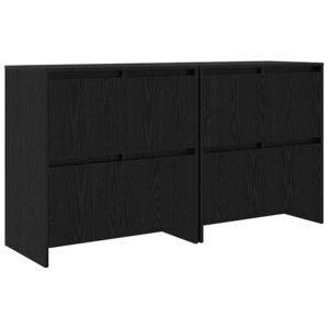 vidaXL Buffets 2 Pièces Chêne noir 70 x 41 x 75 cm Bois d'ingénierie