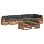 vidaXL Ensemble de canapés d'extérieur 8 Pièces Naturel et Anthracite