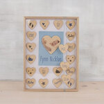 Livre d'or bois av.des coeurs fsc mixcred  nature  35x26x4cm  à poser  boîte 1kit