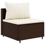 vidaXL Salon de jardin 6 Pièces avec coussins Marron Résine tressée