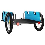 vidaXL Remorque de vélo bleu tissu oxford et fer