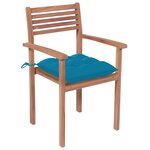 vidaXL Chaises de jardin empilables avec coussins 8 Pièces Teck solide