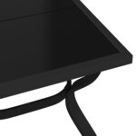 vidaXL Table de jardin Noir 140x70x70 cm Acier et verre