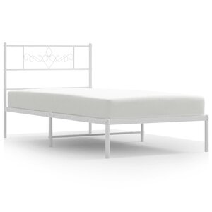 vidaXL Cadre de lit métal sans matelas avec tête de lit blanc 80x200cm