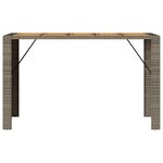 vidaXL Table de bar de jardin et dessus en bois acacia résine tressée