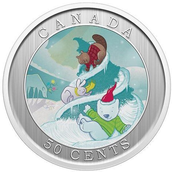 Monnaie WHIMSICAL HOLIDAY TREE Lenticular Métal 50 Cents Canada 2025