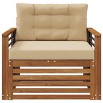 vidaXL Canapé d’extérieur Bois d'acacia massif et polyester