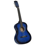 vidaXL Jeu de guitare classique d'enfant et débutant 8Pièces Bleu 3/4 36"