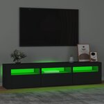 vidaXL Meuble TV avec lumières LED Noir 180x35x40 cm