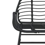 vidaXL Ensemble à manger de jardin 7Pièces noir poly rotin verre