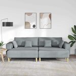 vidaXL Sofa en tissu avec coussin Gris clair 208 cm tissu