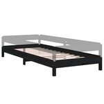 vidaXL Lit empilable sans matelas noir 75x190 cm bois de pin massif