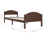 vidaXL Cadre de lit Marron foncé Bois de pin massif 100x200 cm