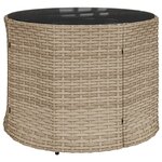 vidaXL Canapé de jardin table coussins demi-rond beige résine tressée