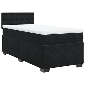vidaXL Sommier à lattes de lit avec matelas Noir 90x200 cm Velours