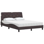vidaXL Lit avec matelas marron foncé 140x200 cm tissu