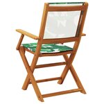 vidaXL Chaises de jardin lot de 2 motif de feuilles acacia et tissu