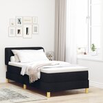 Lit Box Spring vidaXL avec Matelas Noir 80x200 cm Tissu
