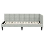 vidaXL Cadre de lit d'angle Gris clair 90 cm x 190 cm tissu