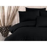 Parure de lit - housse de couette 220 x 240 + 2 taies d'oreiller 60 x 60  70  polyester - Noir