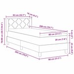 vidaXL Lit à Ressorts avec matelas Gris clair 80 x 200 cm tissu