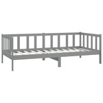 vidaXL Lit Gris Bois de pin massif 90x200 cm