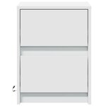vidaXL Armoires de chevet et lumières LED 2Pièces blanc bois d'ingénierie