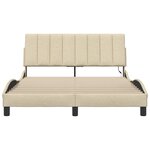 vidaXL Cadre de lit sans matelas crème 140x200 cm tissu