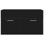 vidaXL Meuble de Lavabo de Salle de Bain Chêne noir Bois d'ingénierie